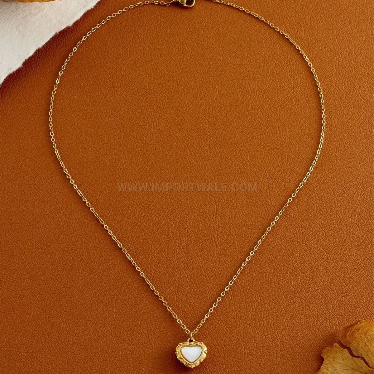 Premium 18K Gold Plated Titanium Steel Heart Pendant Necklace