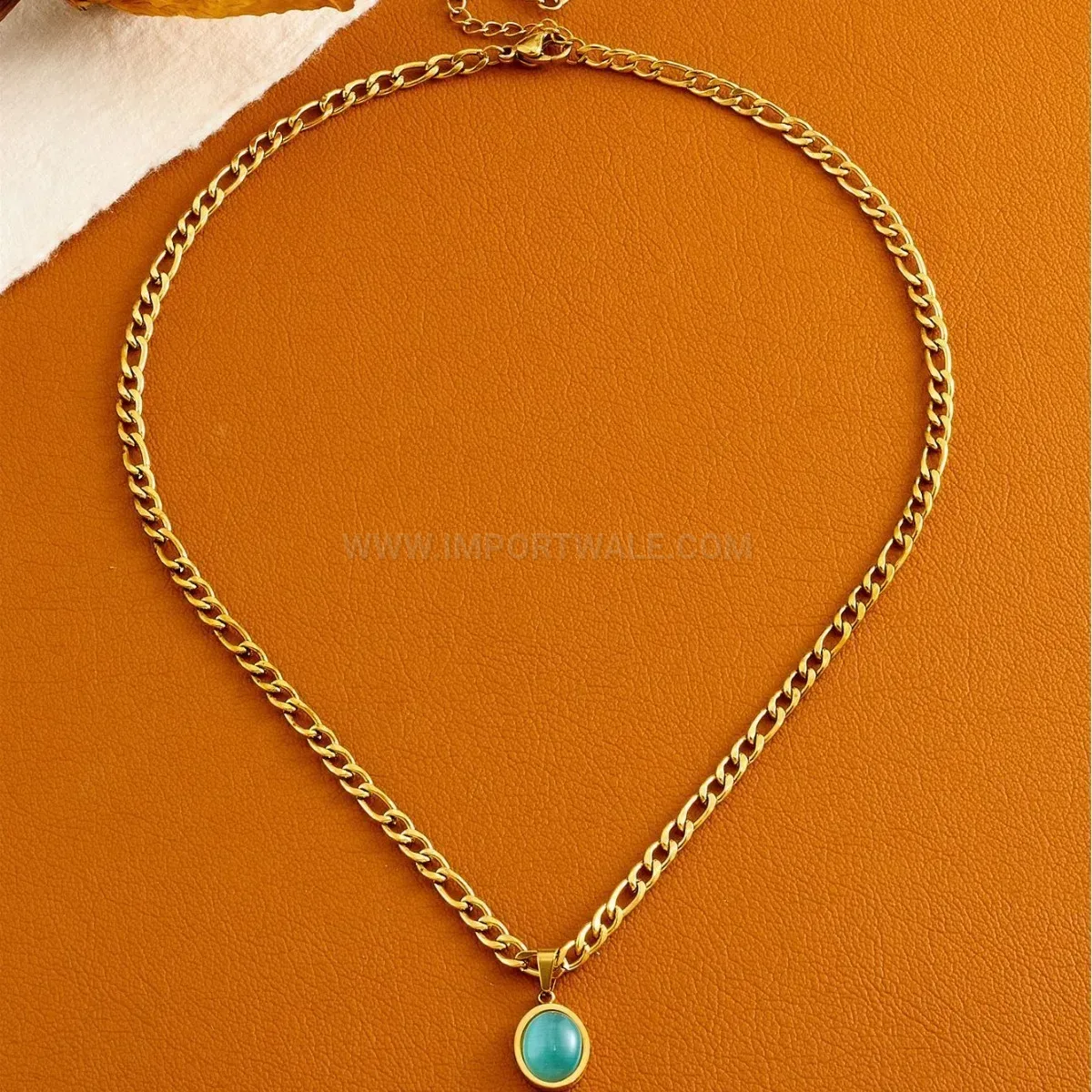 Chic French Style Cat Eye Pendant Titanium Steel Clavicle Necklace