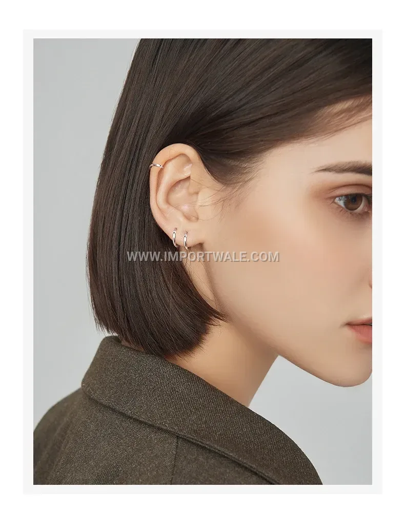 Classic Stainless Steel 18K Gold Plated Hoop Earrings