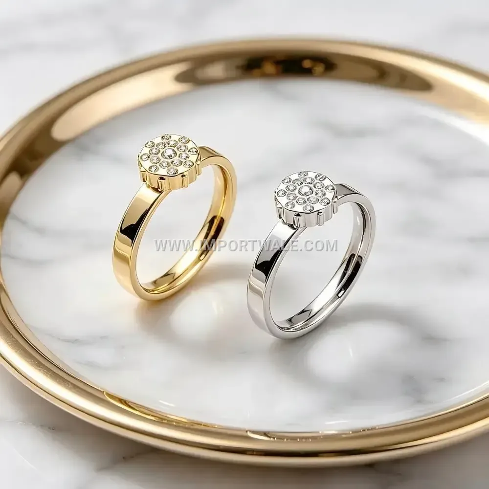 Zircon Inlaid Constellation Stainless Steel Band Ring