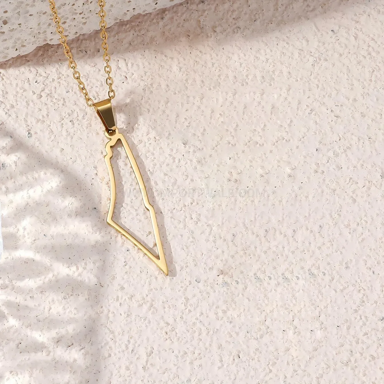Trendy Hollow Map Peace Amulet Stainless Steel Pendant Necklace