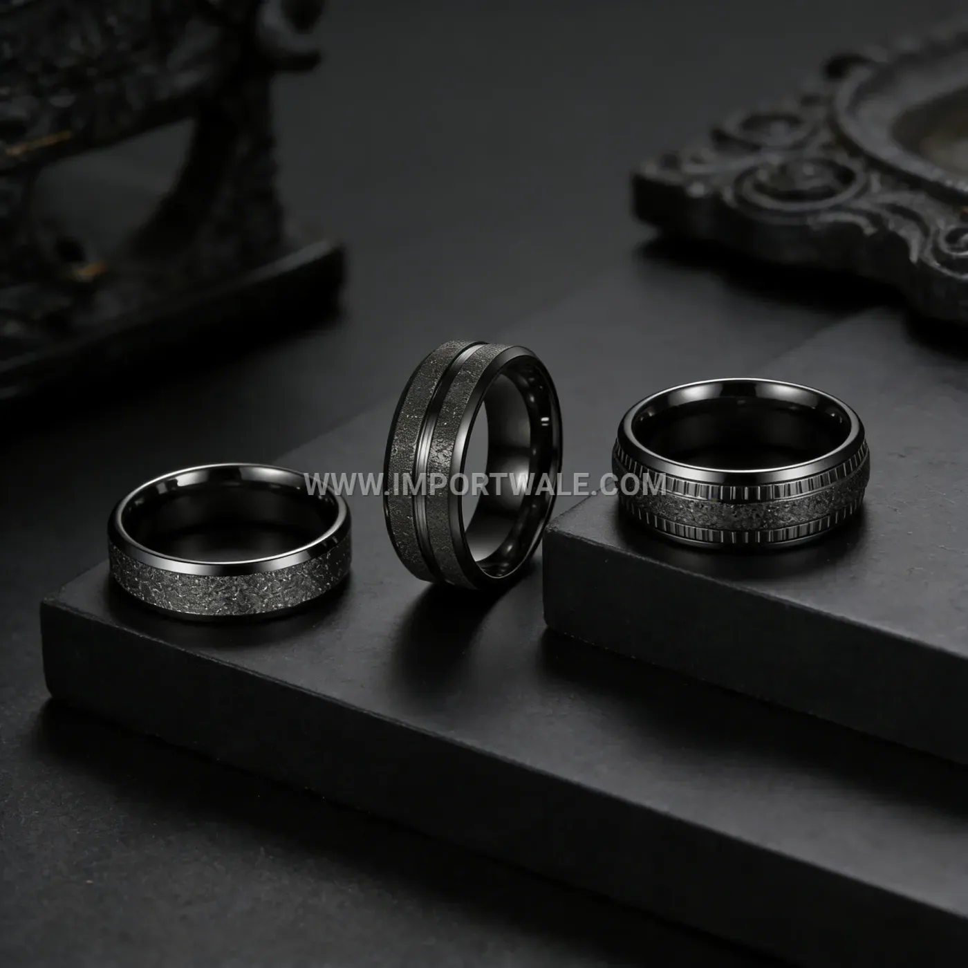 Frosted Stainless Steel Minimalist Band Ring