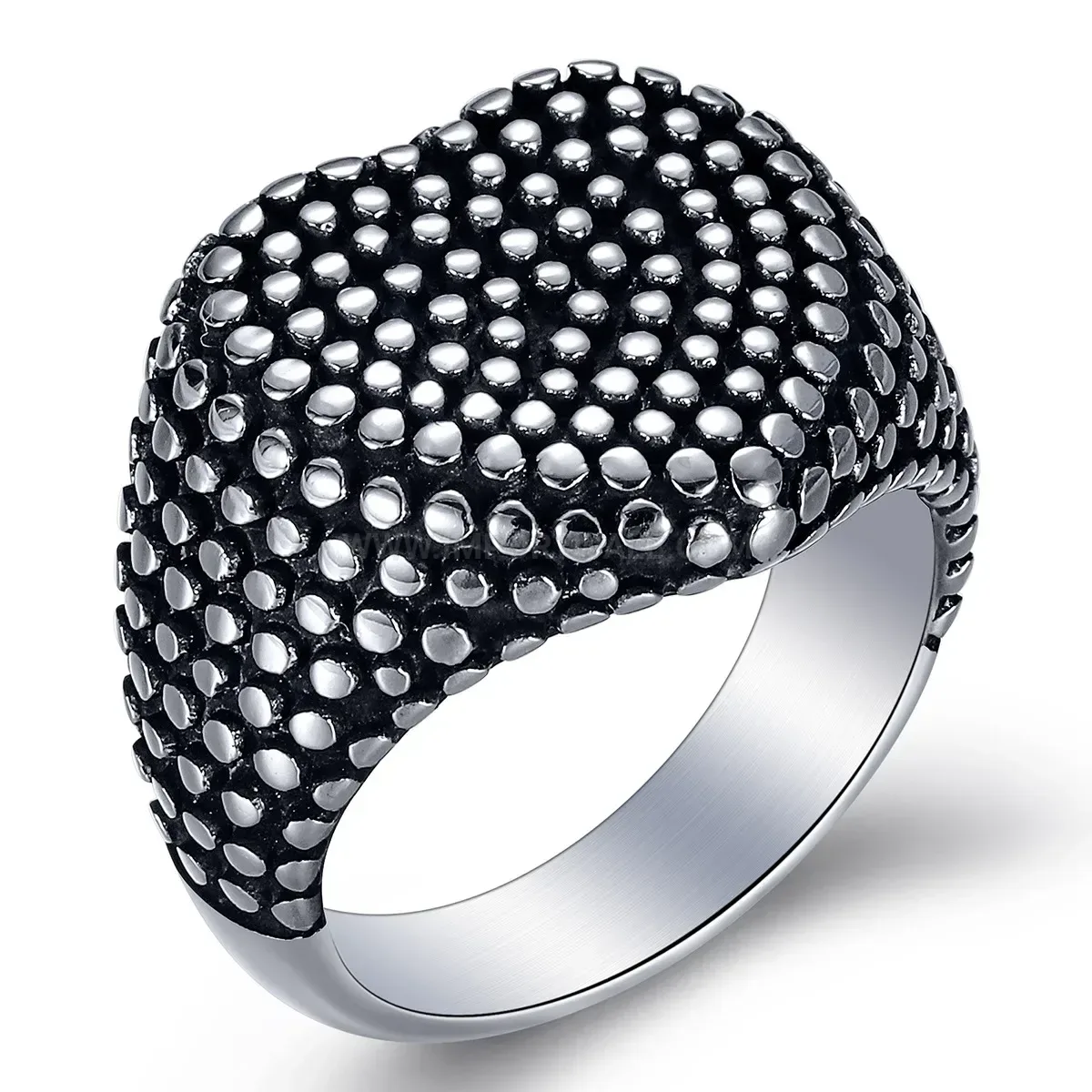 Trendy Vintage Antique Finish Heart Motif Stainless Steel Ring