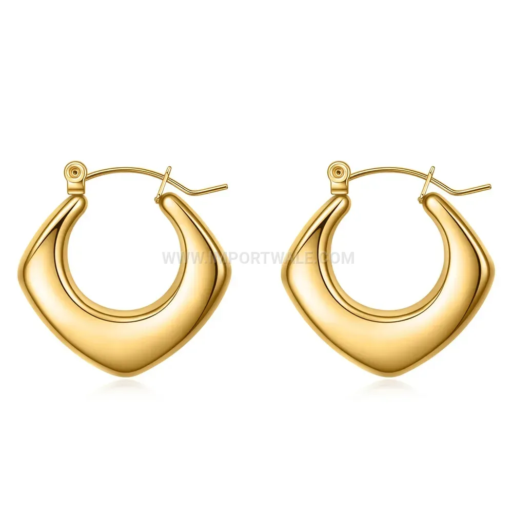 Minimalist Square Hollow Stainless Steel Stud Earrings