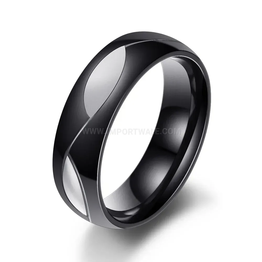 Delicate Leaf Motif Micro Pave Stainless Steel Ring