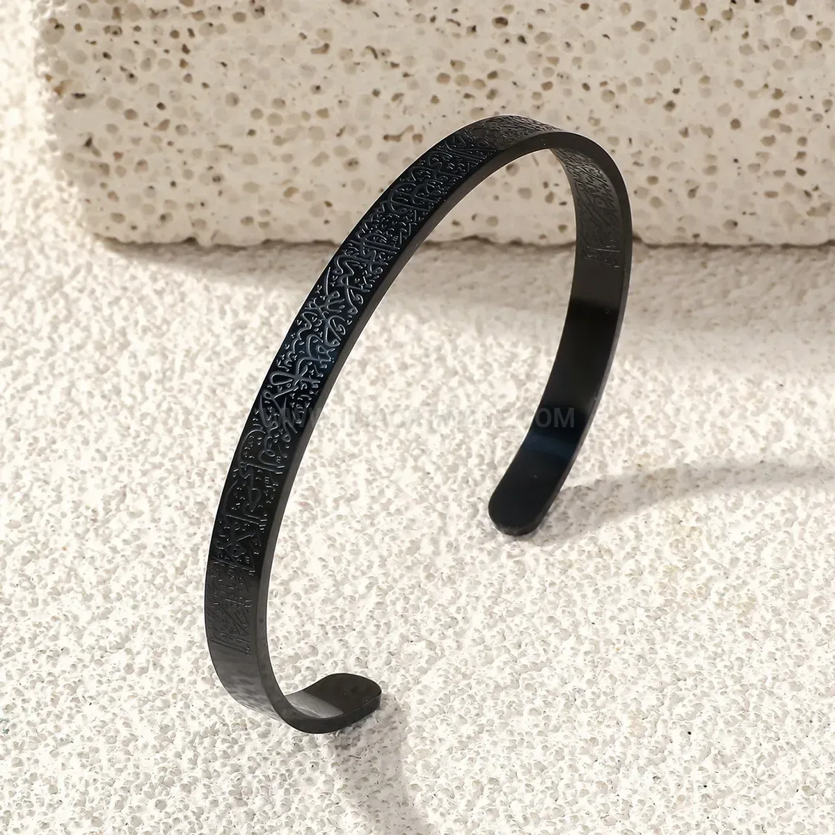 Double Sided Engraved Ayatul Kursi Stainless Steel Cuff Bracelet