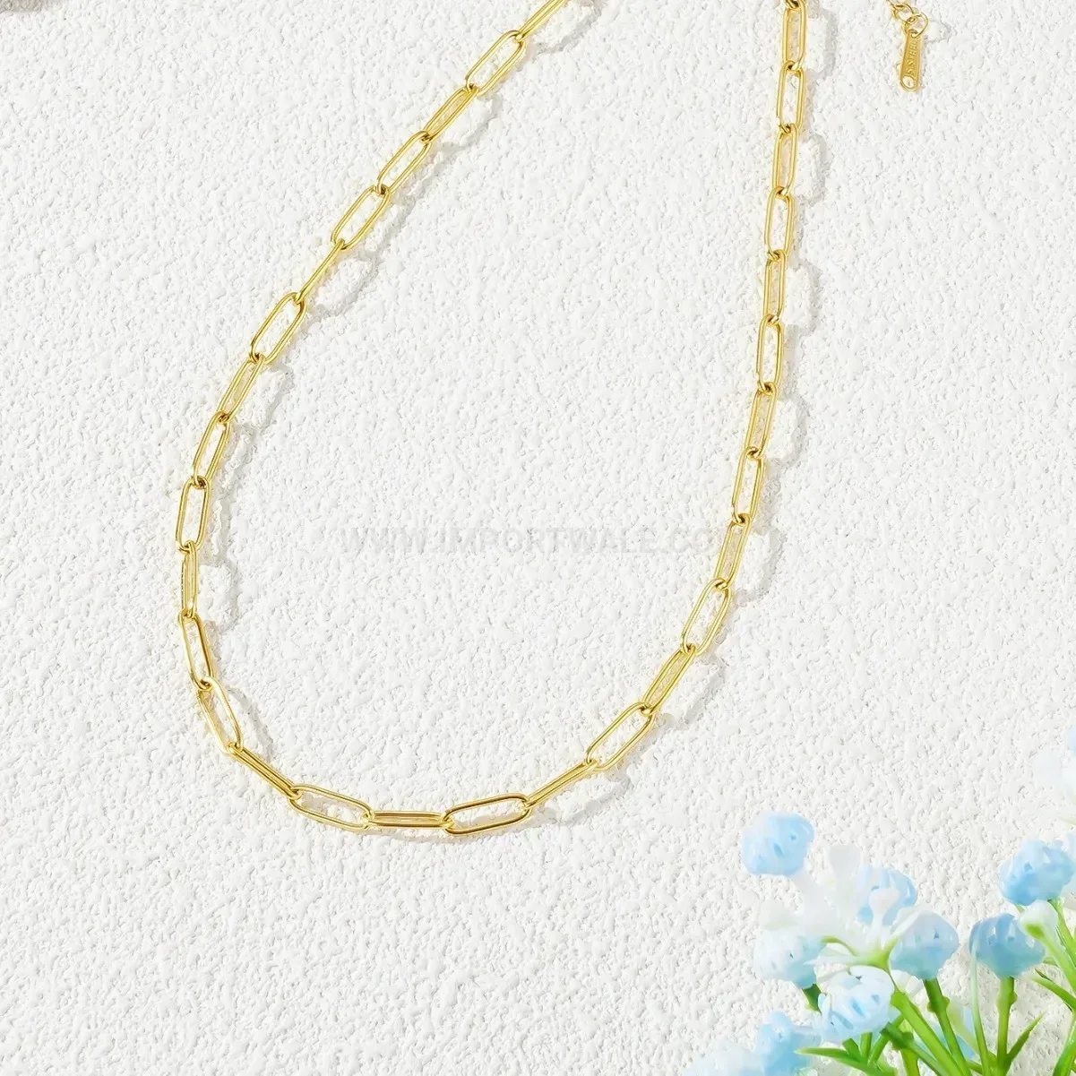 Modern Minimalist 18K Gold Plated Titanium Steel Cross Chain Jewelry Set