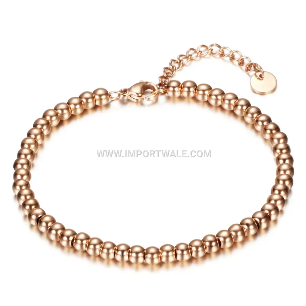 Minimalist 4mm Stainless Steel Bead Chain Bracelet