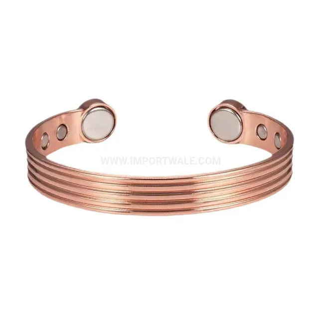 Minimalist Magnetic Pure Copper Open Cuff Bangle