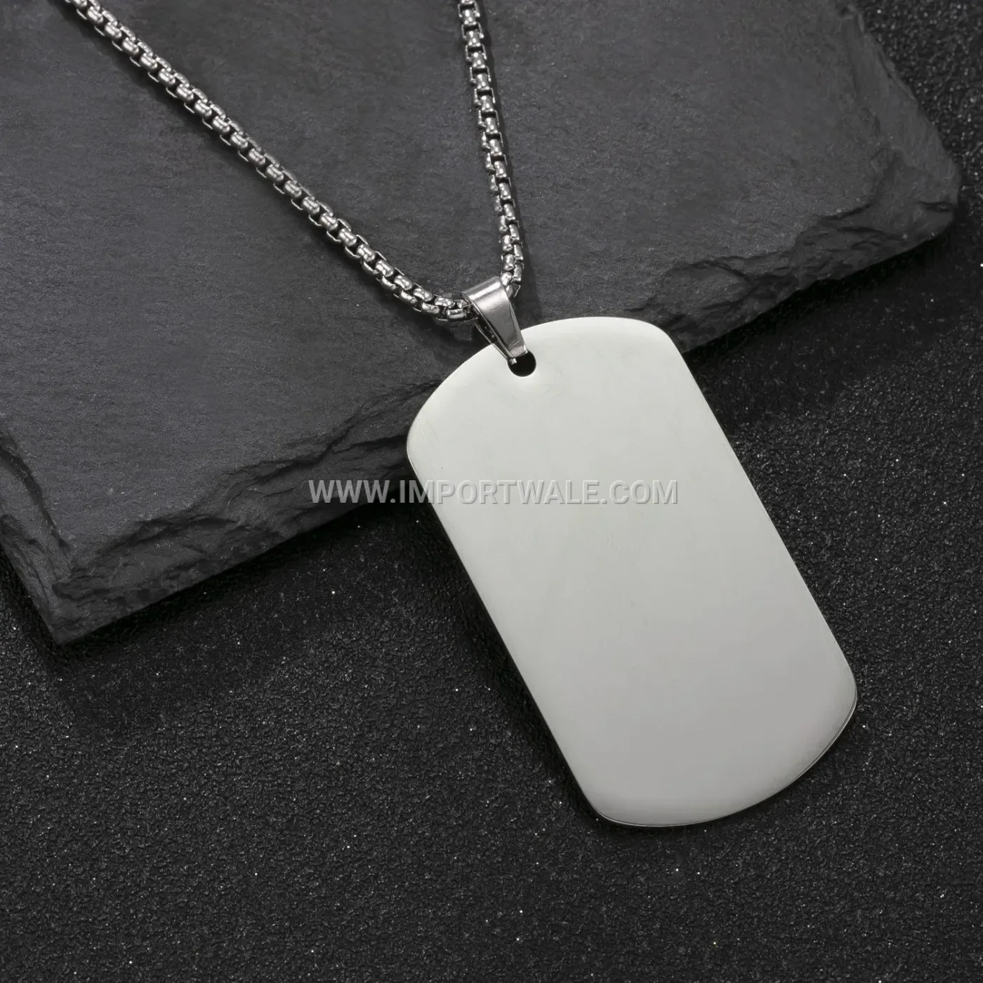 Geometric Stainless Steel Dog Tag Men Pendant
