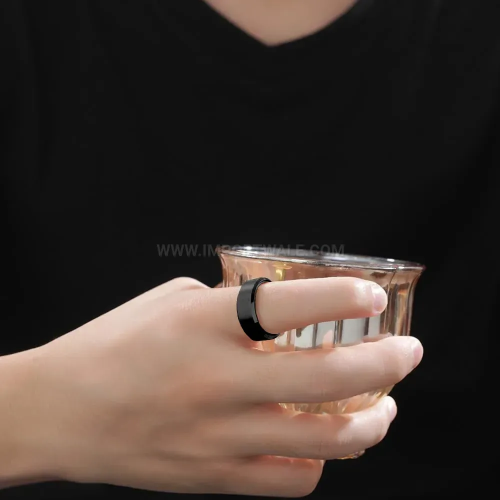Chic Brushed Metallic Stainless Steel Band Ring