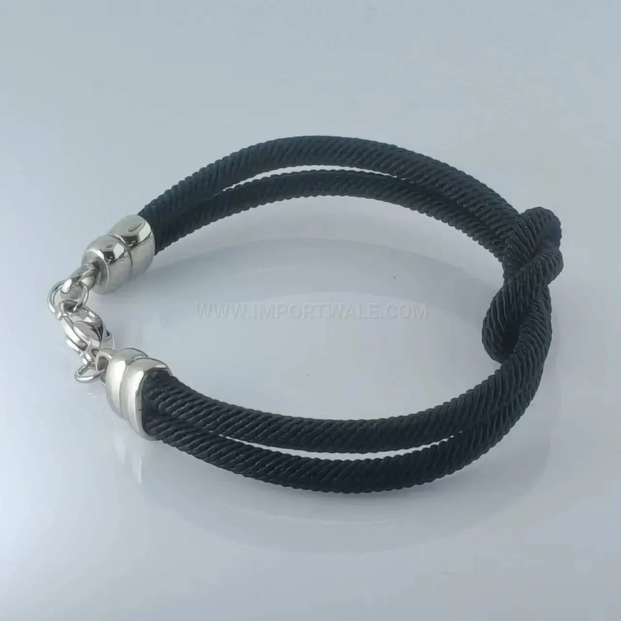 Minimalist Woven Cord Couple Bracelet With Plated Clasp