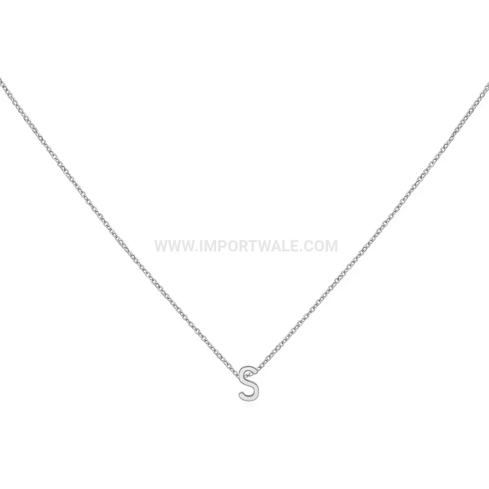 Capital Initial Letter Charm Stainless Steel Clavicle Necklace
