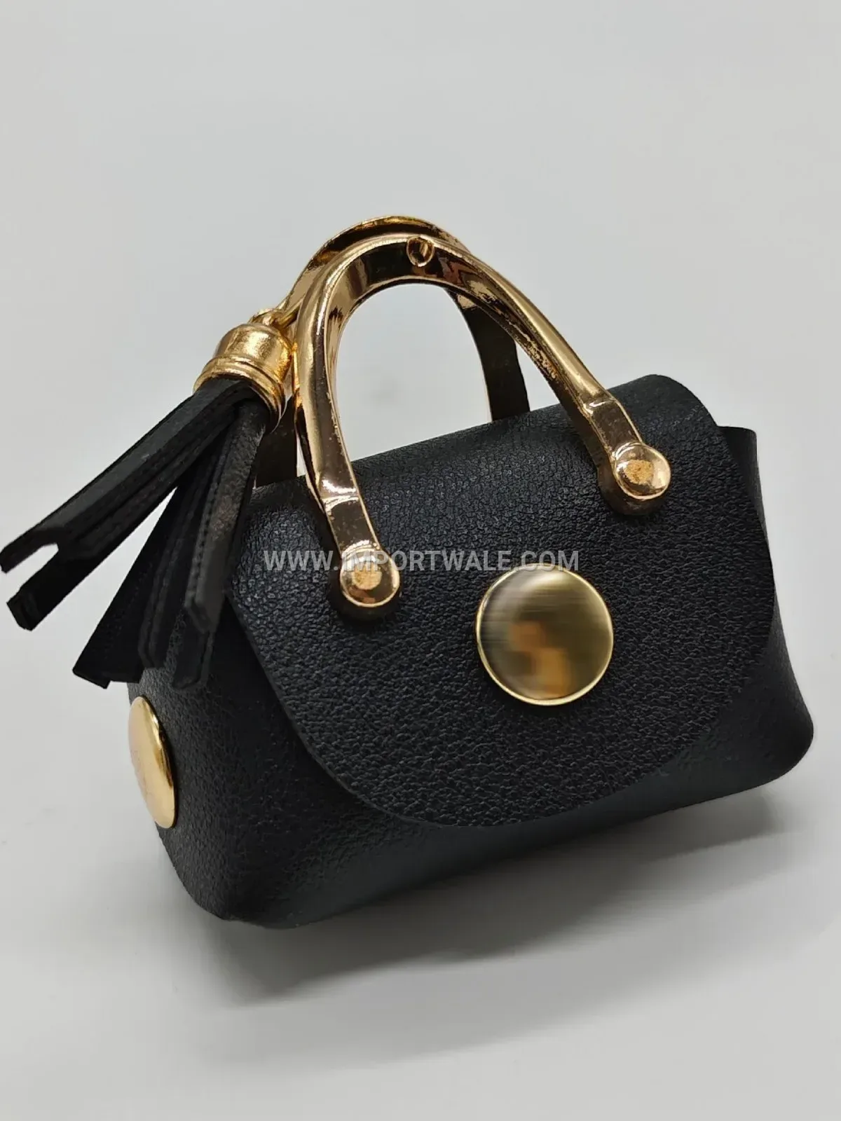 Sleek Minimalist PU Leather Earphone Pouch Key Ring Charm