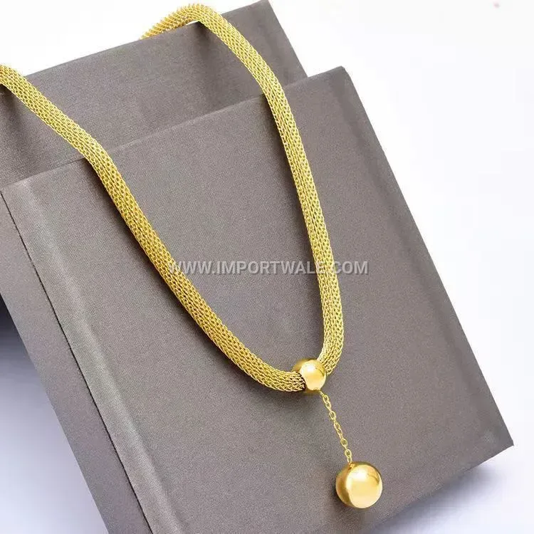 Hollow Circle Charm Snake Chain Jewelry Set in Stainless Steel