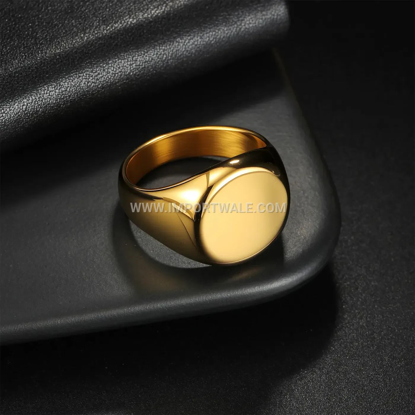 Round Cast Stainless Steel Signet Ring