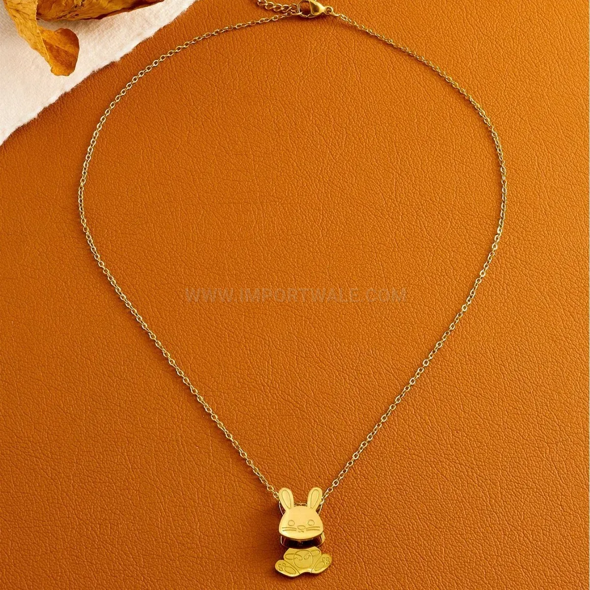 Classic Articulated Swinging Rabbit Stainless Steel Pendant Necklace