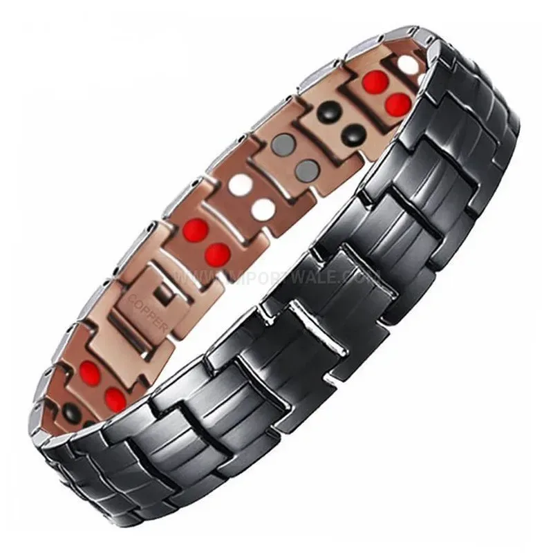 Elegant Luxury Red Copper Dual Row Bio Magnetic Energy Bracelet