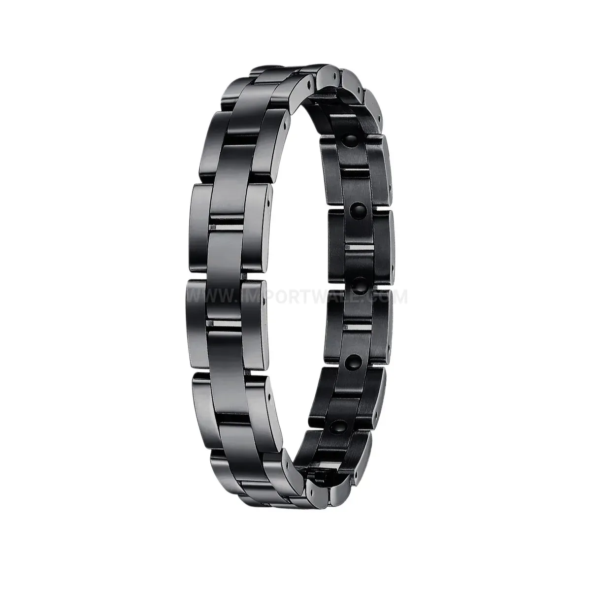 Fashion Sleek Crystal Link Titanium Steel Magnetic Bracelet