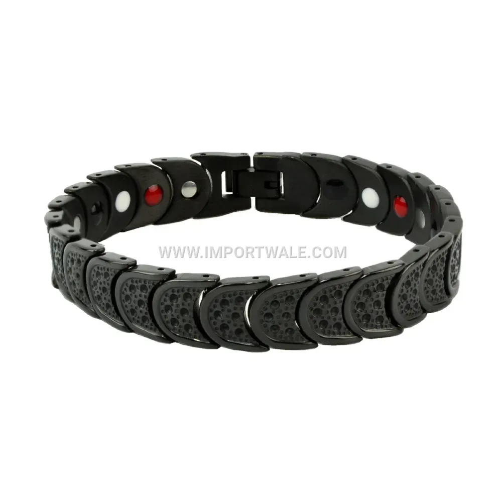 Retro Titanium Steel Moon Inlaid Unisex Chain Bracelet