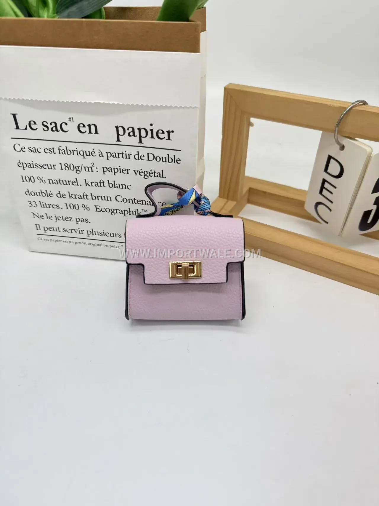Mini Faux Leather Bag Charm Pendant
