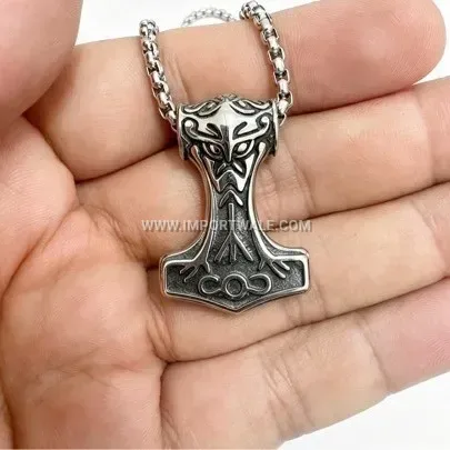 Men's Stainless Steel Thor's Hammer Pendant