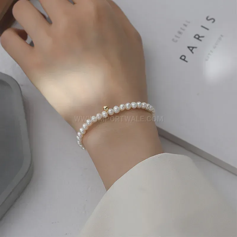 Classic Vintage French Style Faux Crystal Pearl Strand Choker Necklace