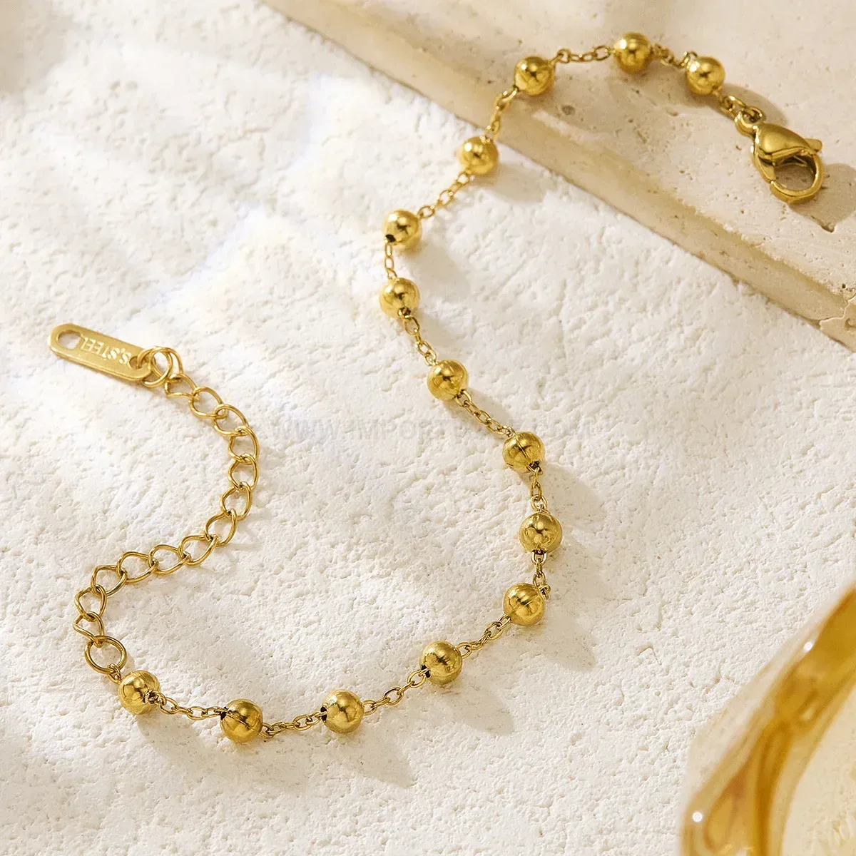 Minimalist Stainless Steel Bead Chain Bracelet