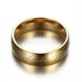 Modern Laser Engraved Elvish Script Stainless Steel Band Ring
