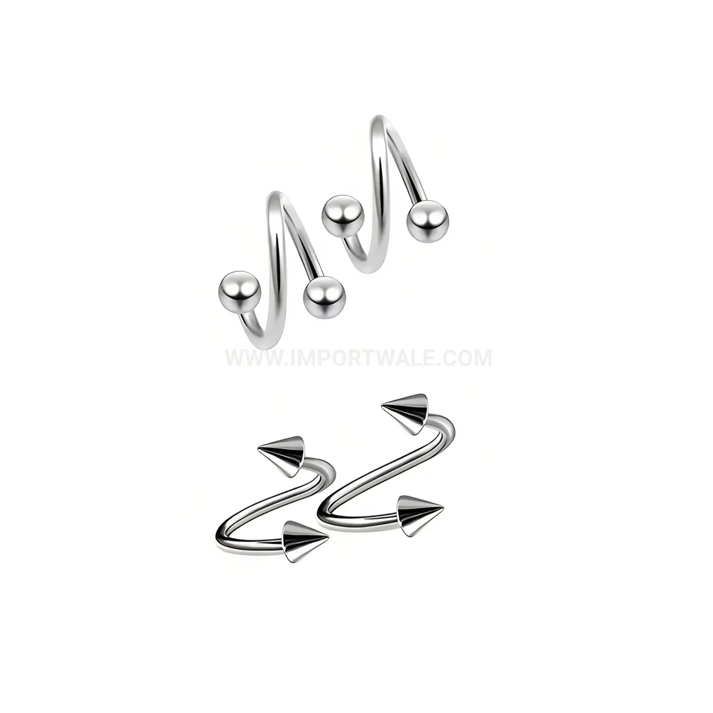 Chic Minimalist Spiral Curved Barbell Stainless Steel Horseshoe C Ring Piercing