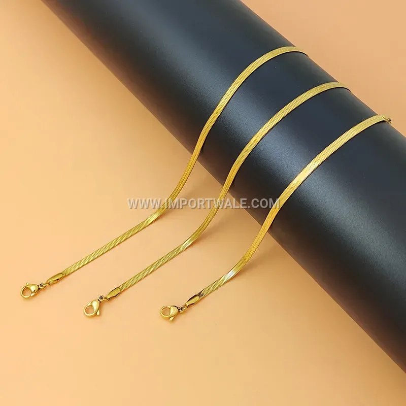 Minimalist Gold Stainless Steel Snake Chain Anklet