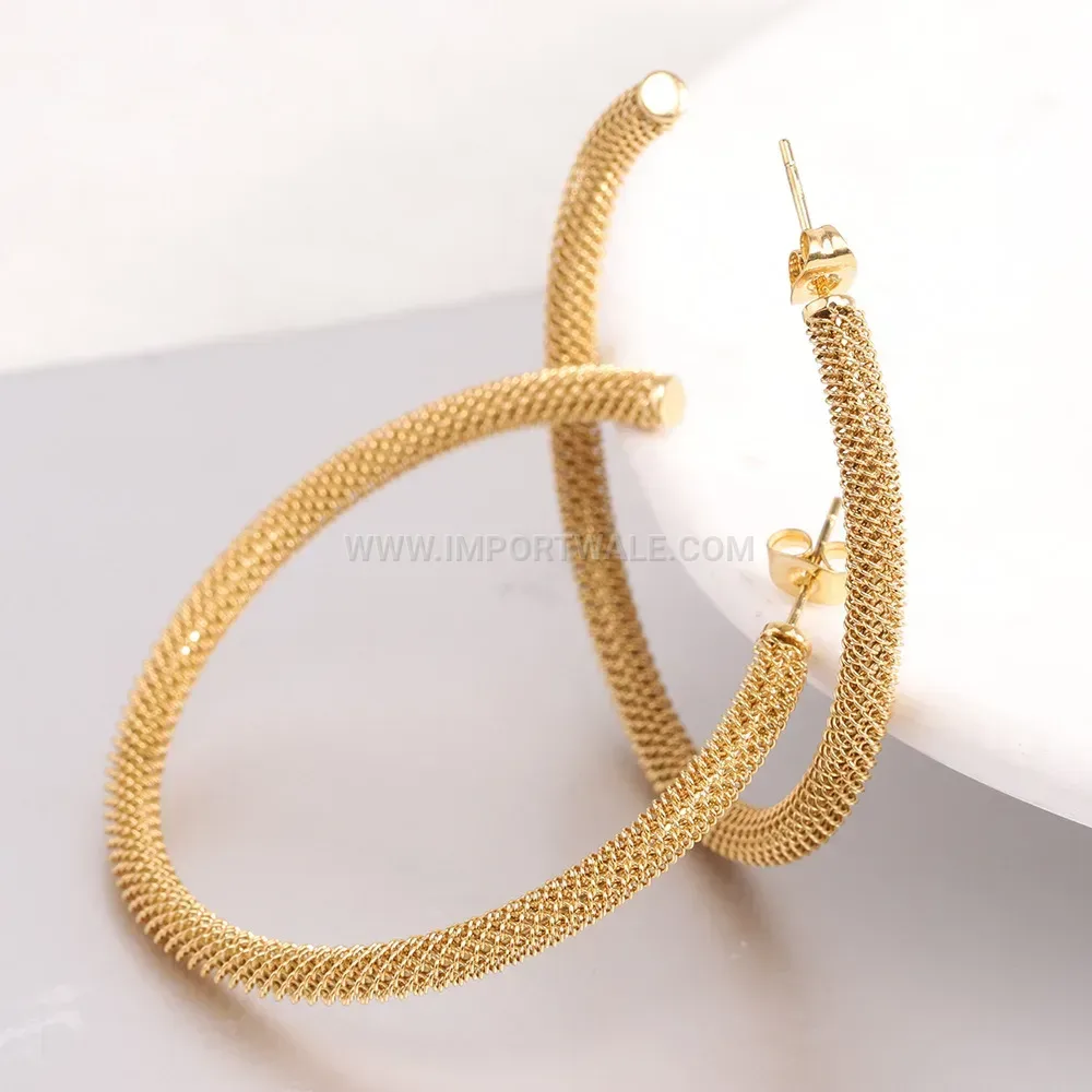 Retro Vintage Style Open C Shape Stainless Steel Earrings
