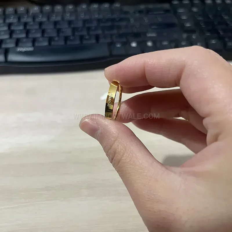 Gold Plated Stainless Steel Alhamdulillah Medallion Ring