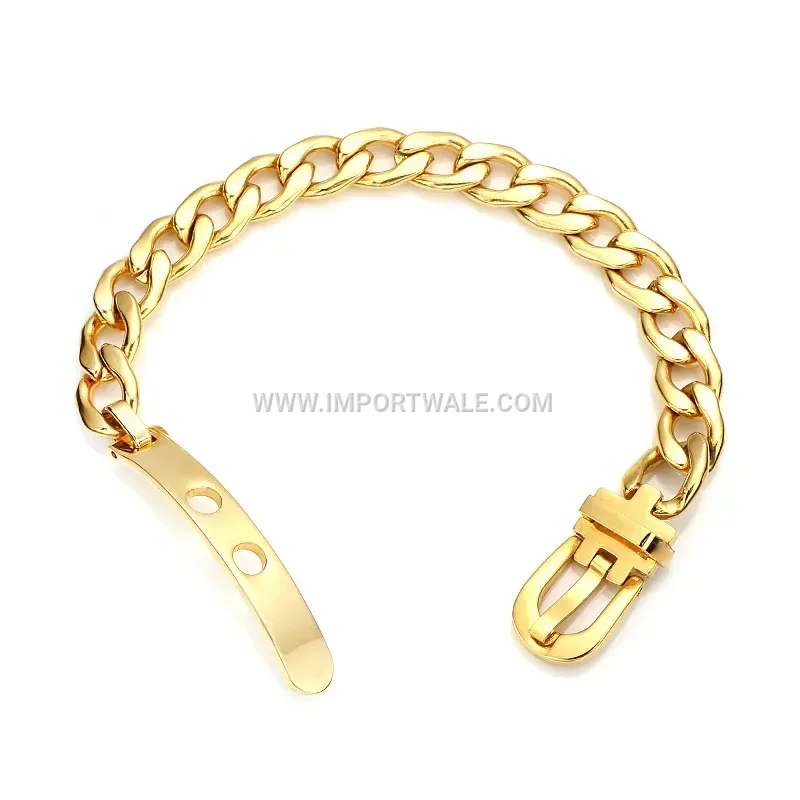 Men's Geometric Link Watch Style Stainless Steel Bracelet