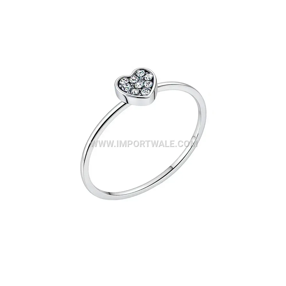Heart Shaped Zircon 18K Gold Plated Stainless Steel Ring