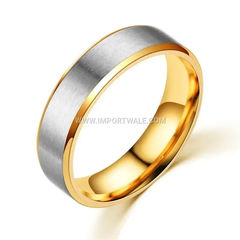 Two Tone Matte Beveled Stainless Steel Band