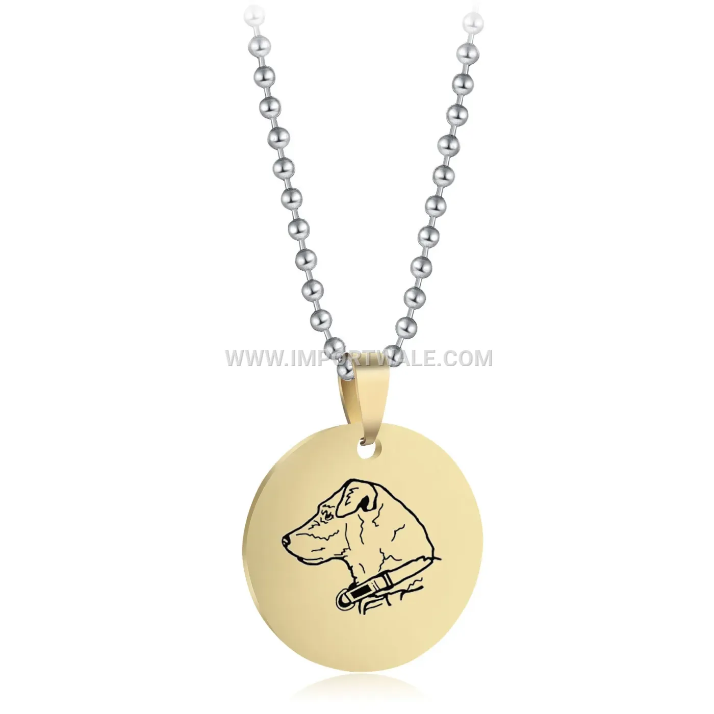Blank Stainless Steel Dog Tag Geometric Pendant Necklace