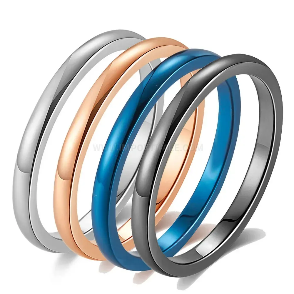 Classic Minimalist 2MM Sleek Stainless Steel Band Ring