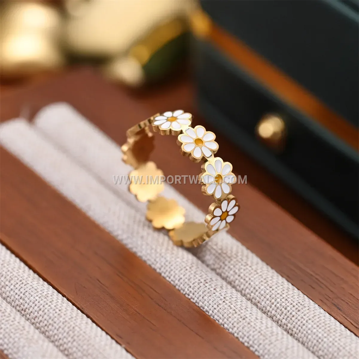 Open Floral Daisy Cutout Stainless Steel Ring