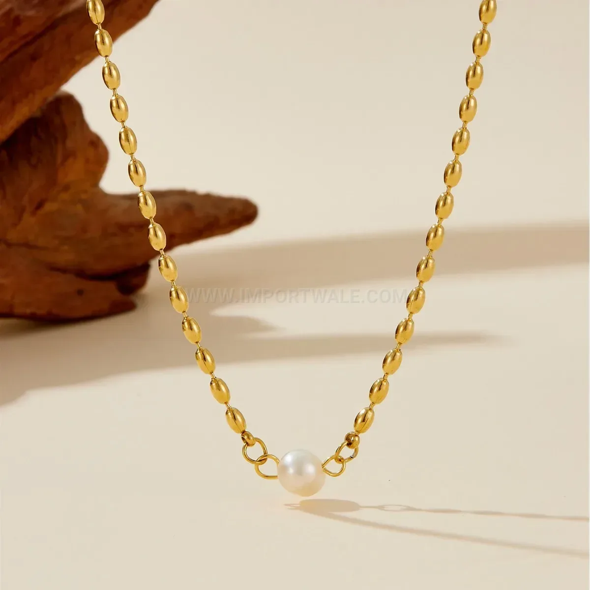 Premium Real Gold Plated Pearl Stainless Steel Jewelry Set