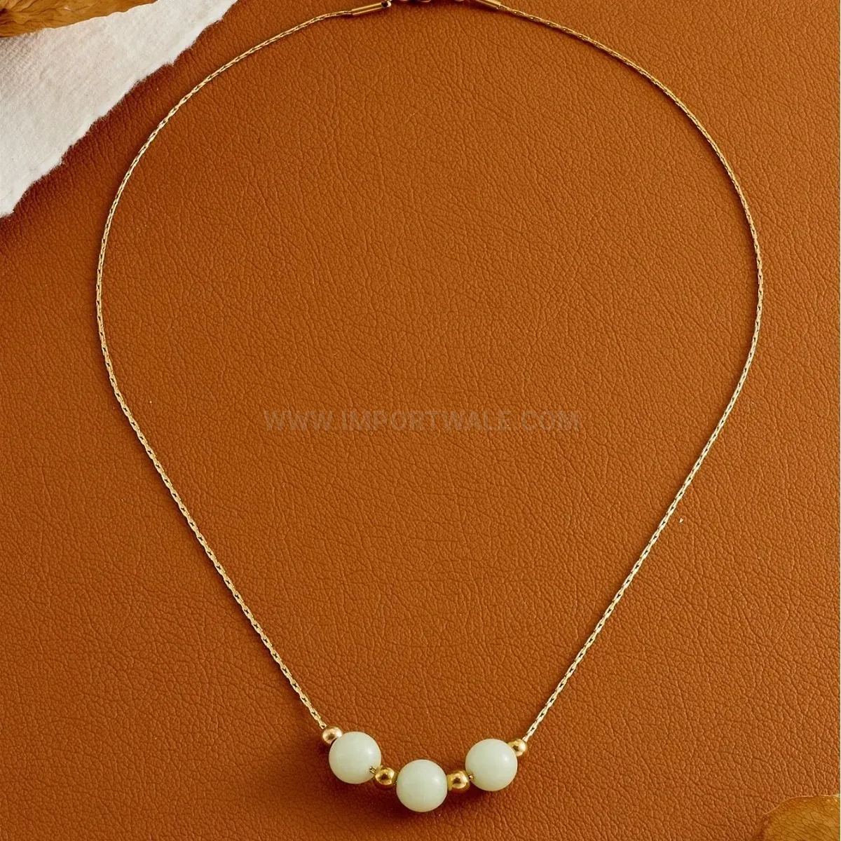 Modern Vintage Geometric Bead Stainless Steel Choker Necklace