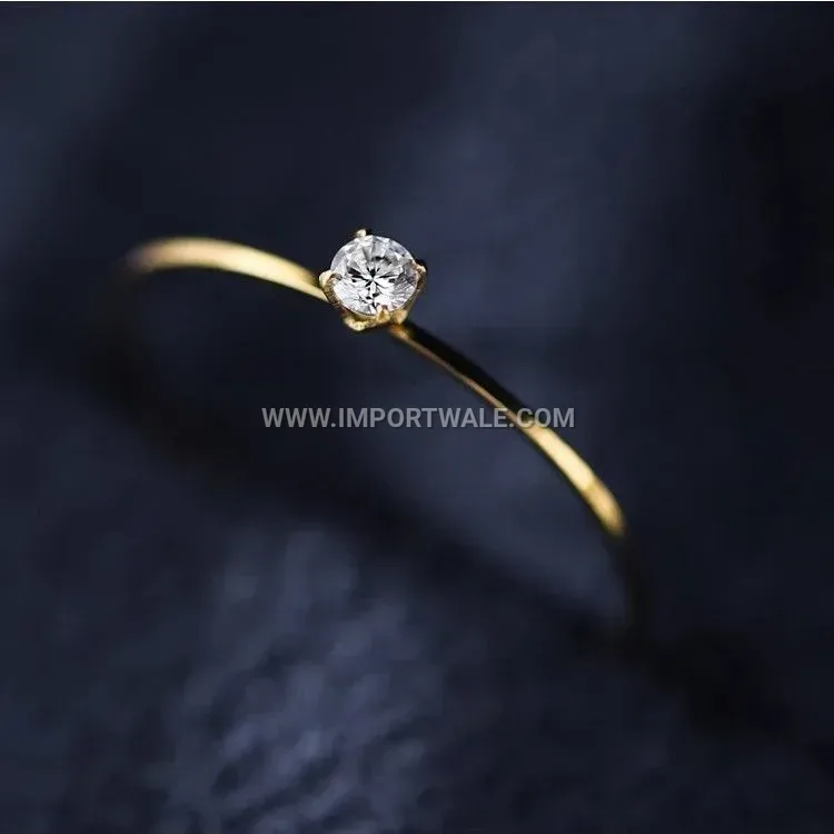 Ultra Fine Stainless Steel Zirconia Solitaire Ring