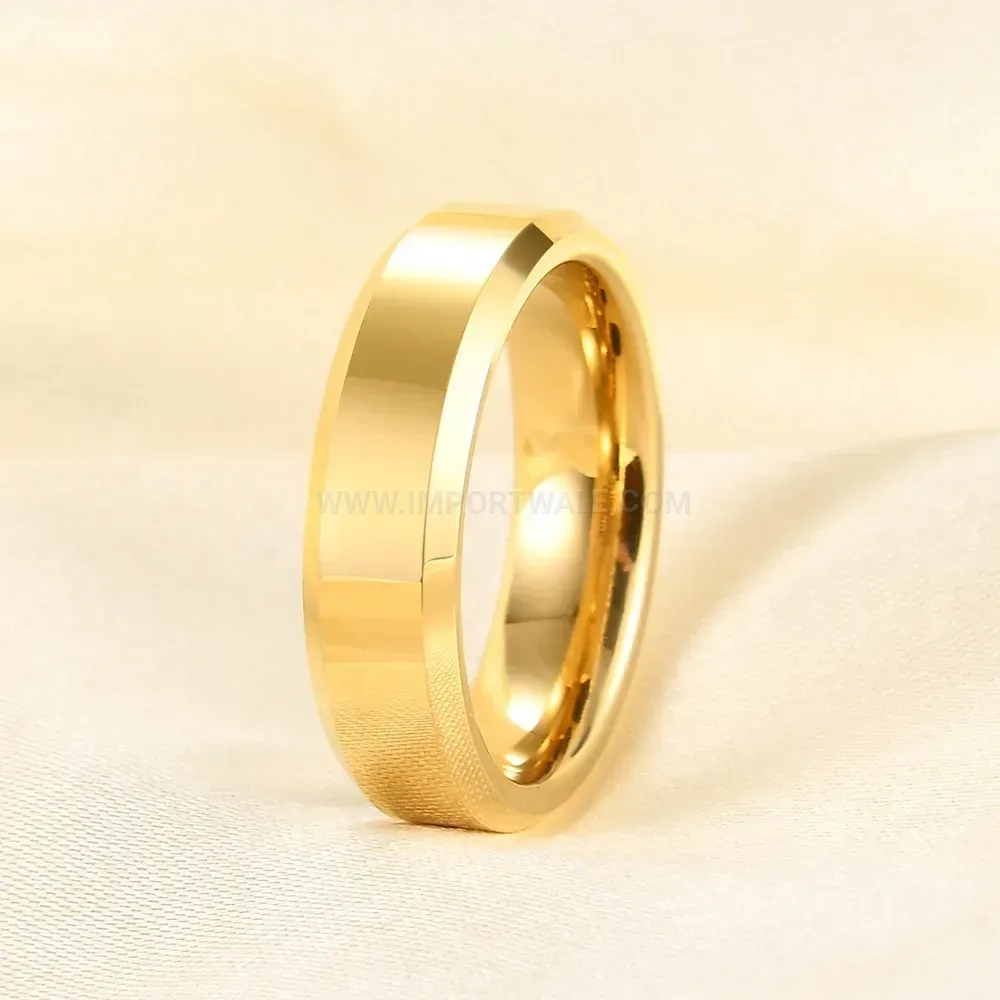 Bold Beveled Edge Smooth Stainless Steel Band Ring
