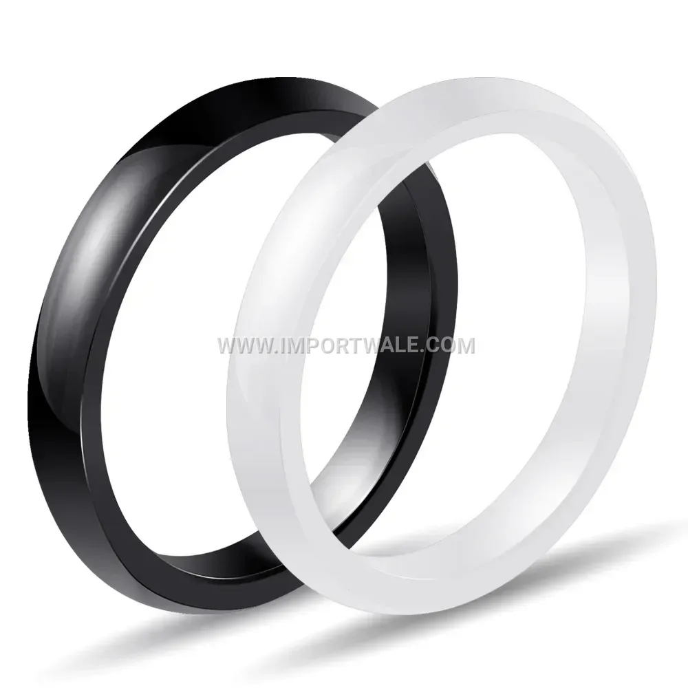 Minimalist Polished 3mm Smooth Ceramic Band