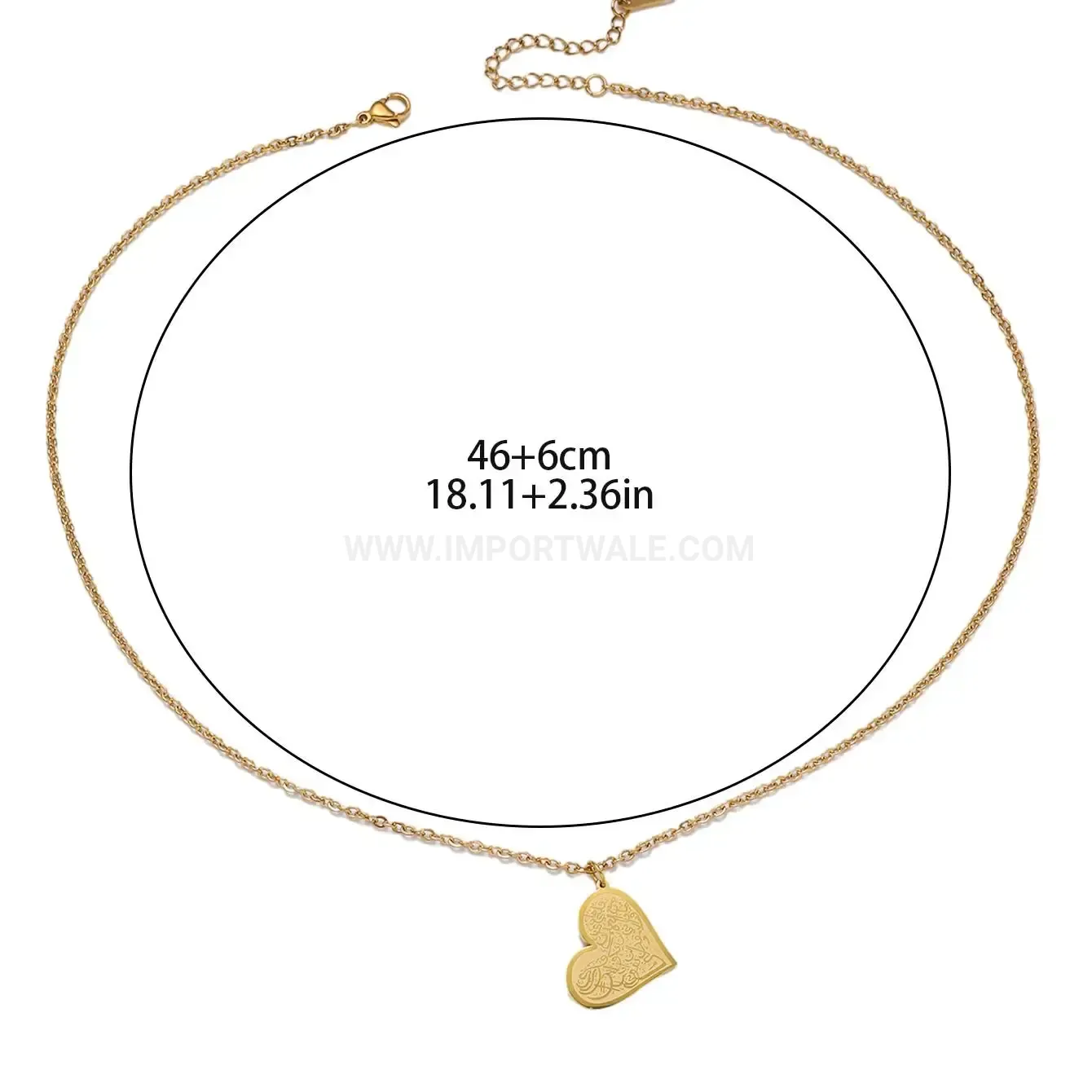 Fashion Stainless Steel Heart Ayatul Kursi Verse Pendant Necklace
