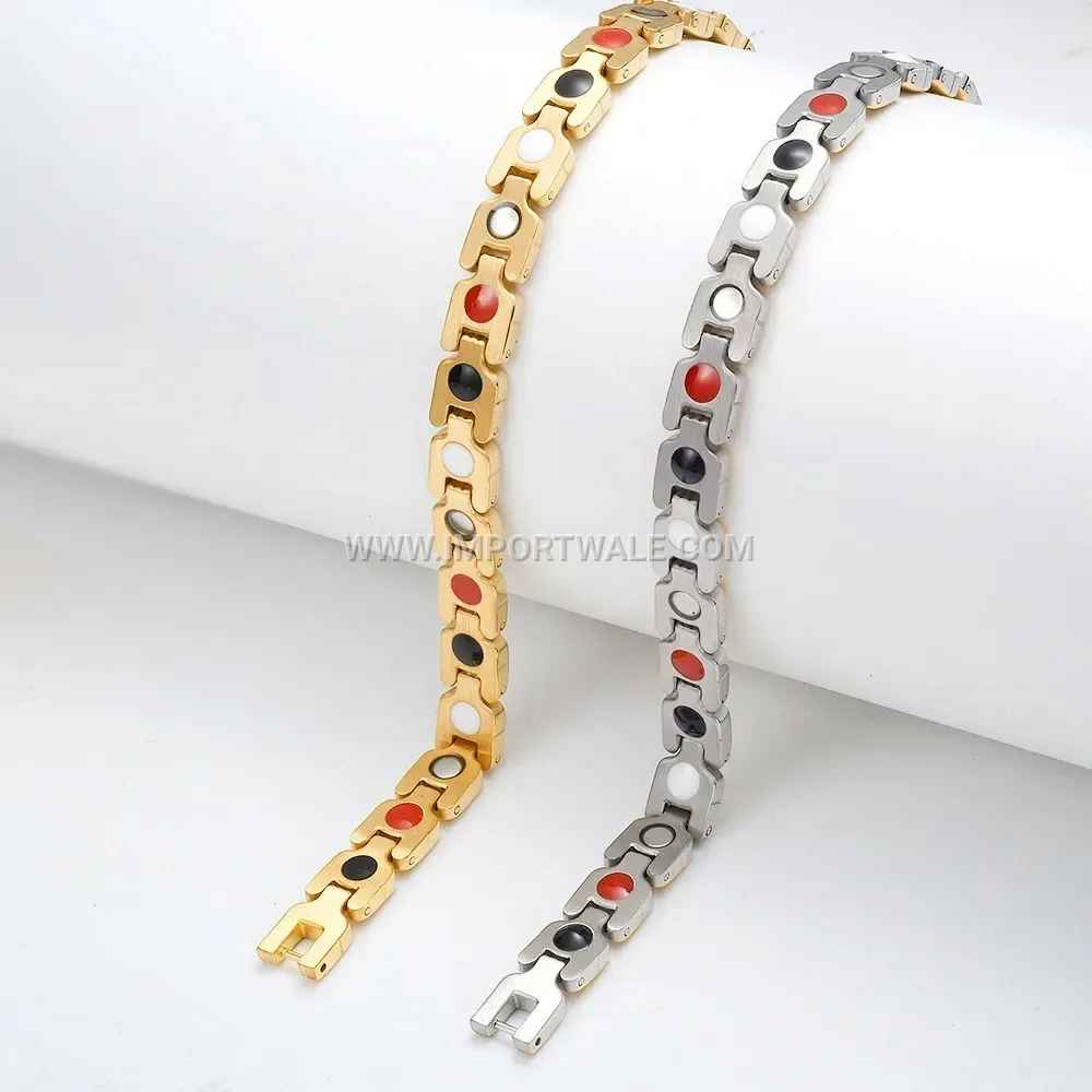 Plated Titanium Steel Four-in-One Magnetic Link Bracelet