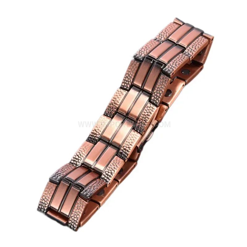 Fashion Vintage Triple-Row Red Copper Magnetic Bio Bracelet