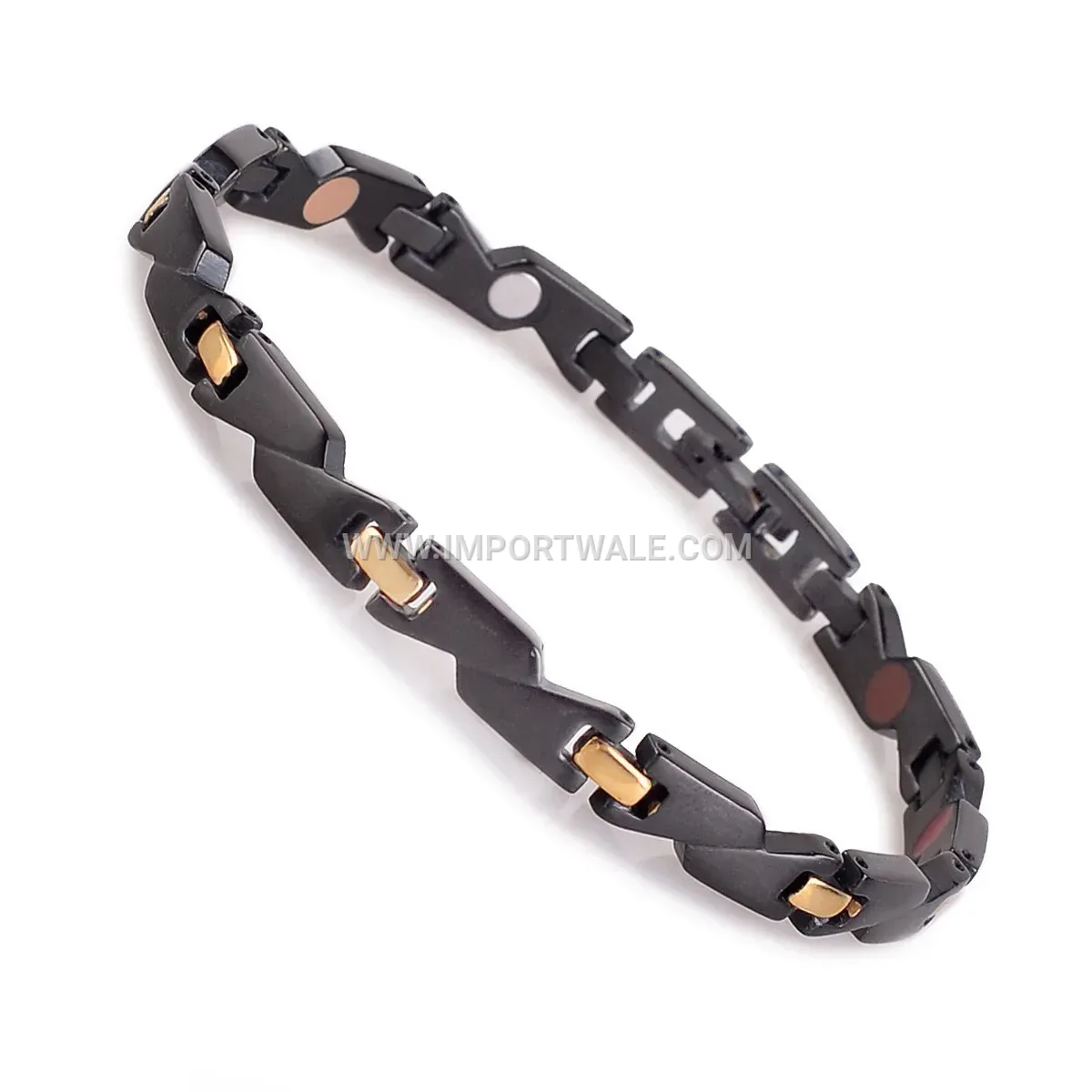 Unisex Asymmetric Electroplated Titanium Steel Magnetic Bracelet