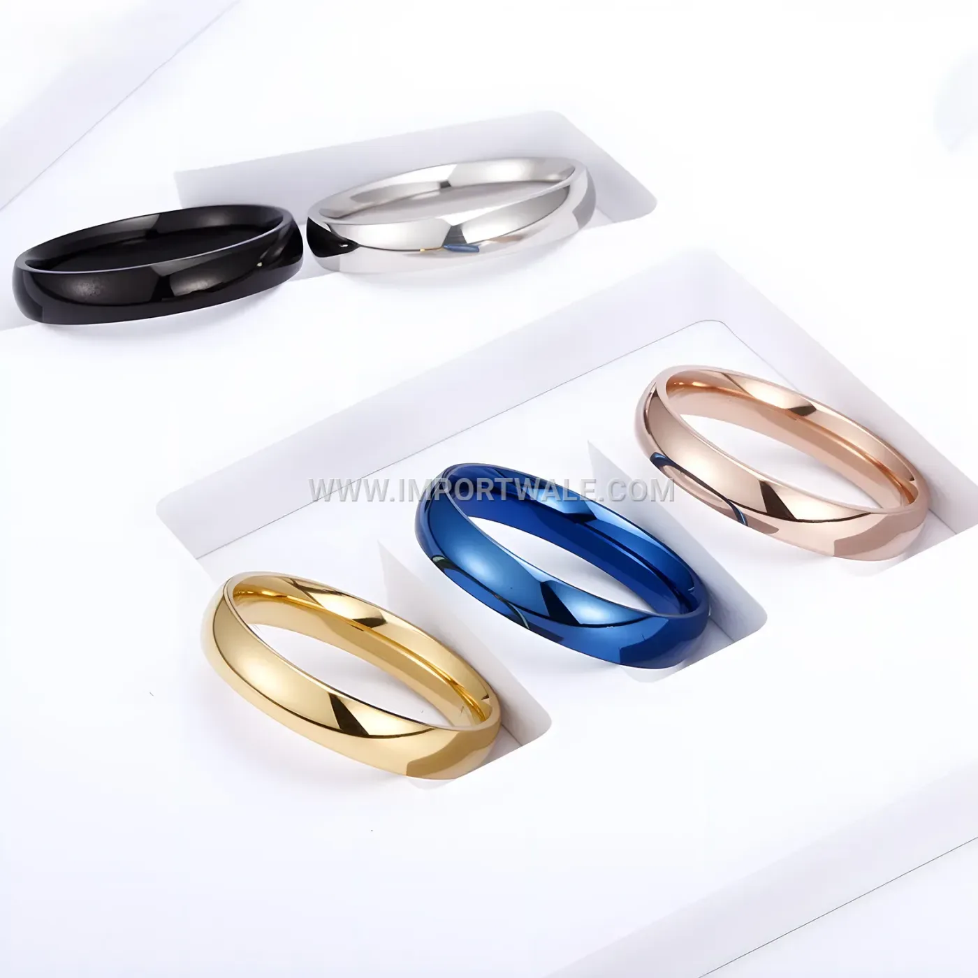 Minimalist 4mm Stainless Steel Smooth Comfort Fit Band Ring