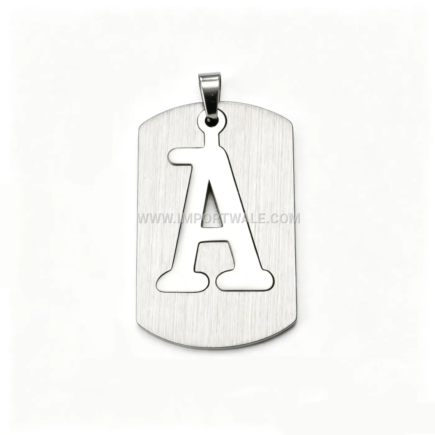 Brushed Cutout Alphabet Stainless Steel Men Pendant